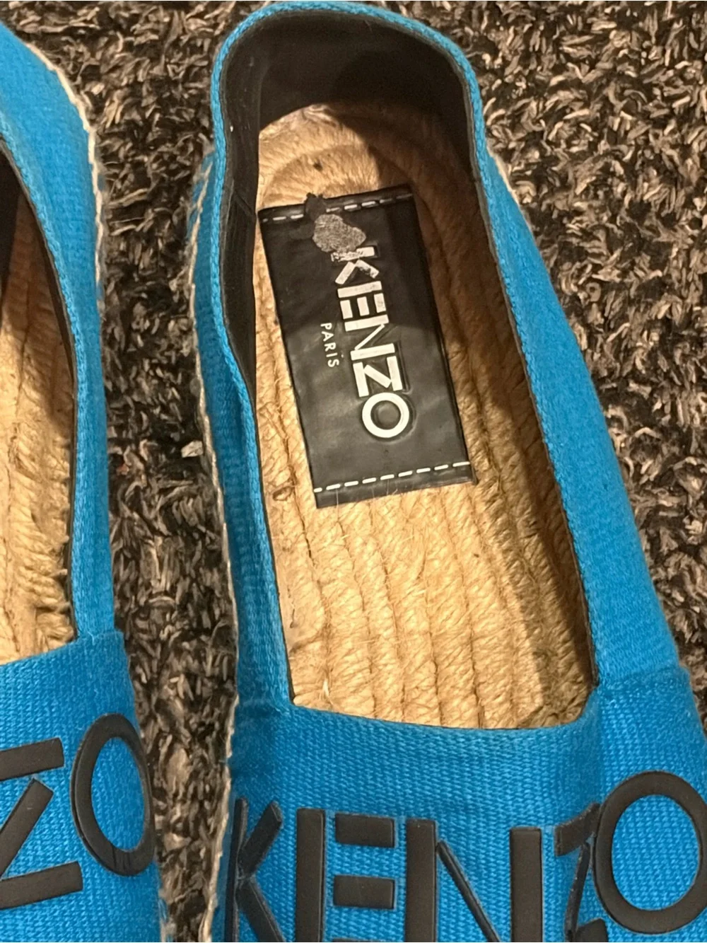 Kenzo Kids Bright Blue Canvas Slip-On Espadrilles size 38